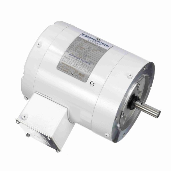 056T34V5301 - Marathon 0.75 HP Washdown Motor, 3 phase, 3600 RPM, 208-230/460 V, 56C Frame, TENV - N643