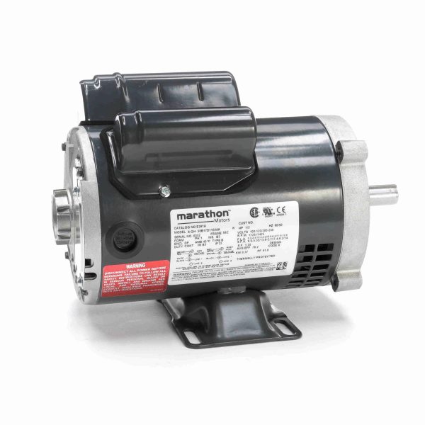 056B17D11029 - Marathon 0.50 HP General Purpose Motor, 1 phase, 1800 RPM, 100-120/200-240 V, 56C Frame, ODP - E261A