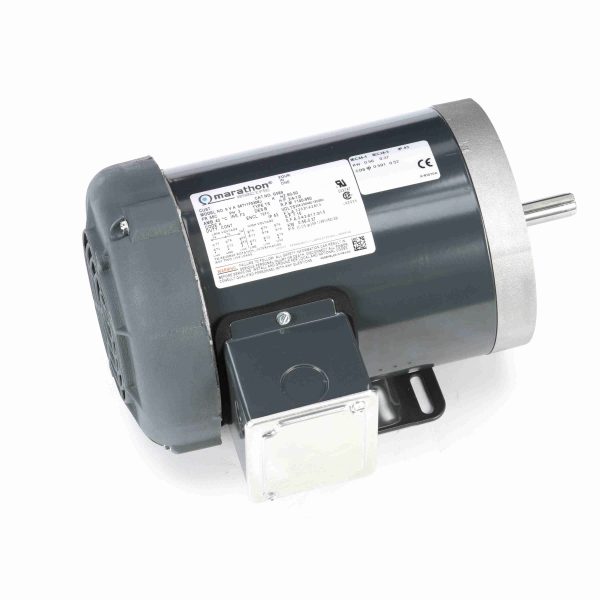 056T11F5308 - Marathon 0.75 HP General Purpose Motor, 3 phase, 1200 RPM, 208-230/460 V, 56C Frame, TEFC - G589
