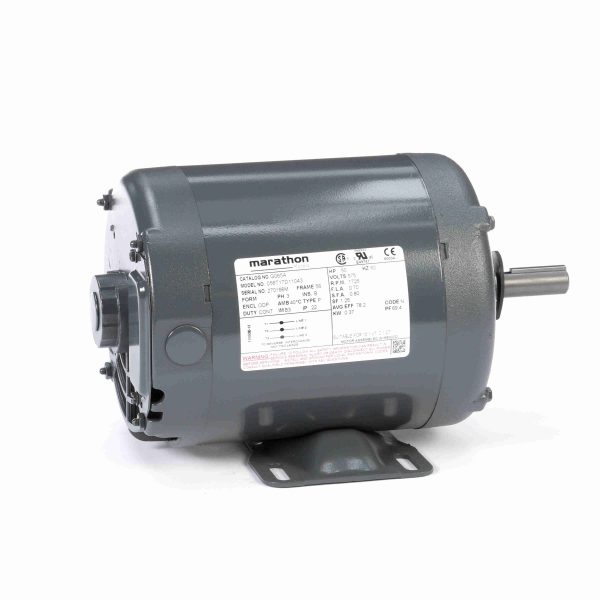 056T17D11043 - Marathon 0.50 HP General Purpose Motor, 3 phase, 1800 RPM, 575 V, 56 Frame, ODP - G065A