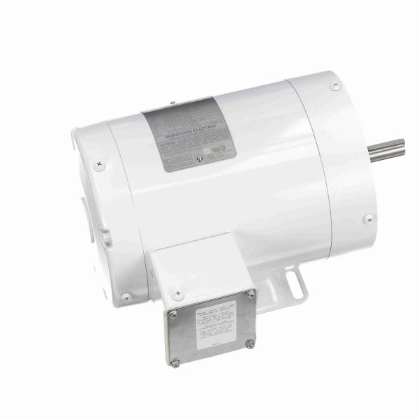056T34V5307 - Marathon 1 HP Washdown Motor, 3 phase, 3600 RPM, 208-230/460 V, 56C Frame, TENV - N601