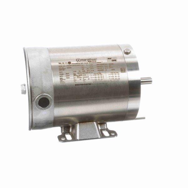 056T34V5312 - Marathon 0.75 HP Washdown Motor, 3 phase, 3600 RPM, 208-230/460 V, 56HC Frame, TENV - N440A