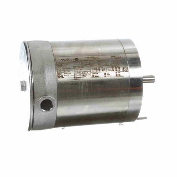 056T34V99013 - Marathon 0.50 HP Washdown Motor, 3 phase, 3600 RPM, 208-230/460 V, 56C Frame, TENV - N703