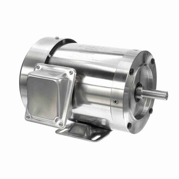 056T34WD5301 - Marathon 1 HP Washdown Motor, 3 phase, 3600 RPM, 208-230/460 V, 56HC Frame, TEFC - N453