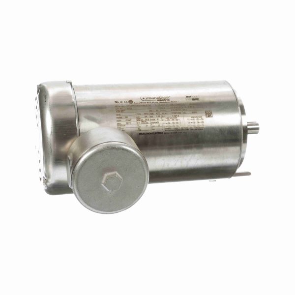 080T17W5328 - Marathon 0.75 HP Washdown Motor, 3 phase, 1800 RPM, 208-230/460 V, 80 Frame, TEFC - R724