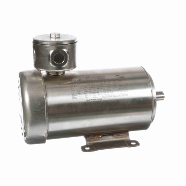 080T17W5329 - Marathon 0.75 HP Washdown Motor, 3 phase, 1800 RPM, 208-230/460 V, 80 Frame, TEFC - R732
