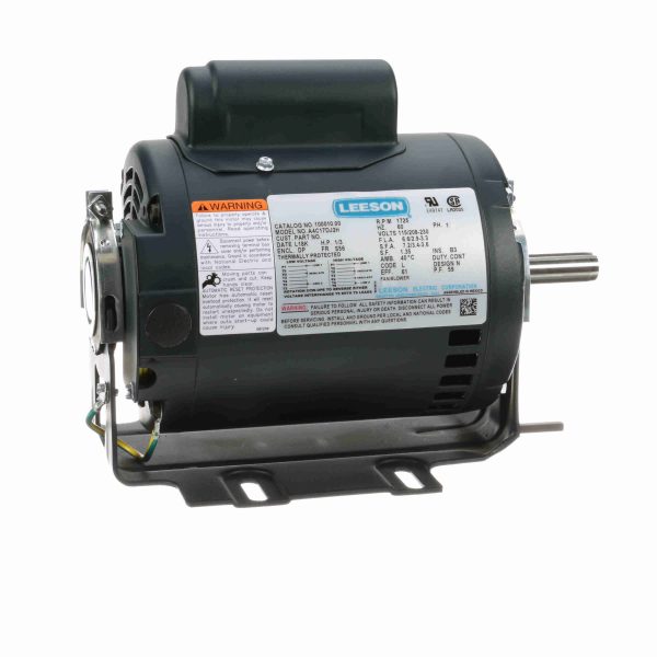 100010.00 - Leeson 0.33 HP General Purpose Motor, 1 phase, 1800 RPM, 115/208-230 V, 56 Frame, ODP - 100010.00