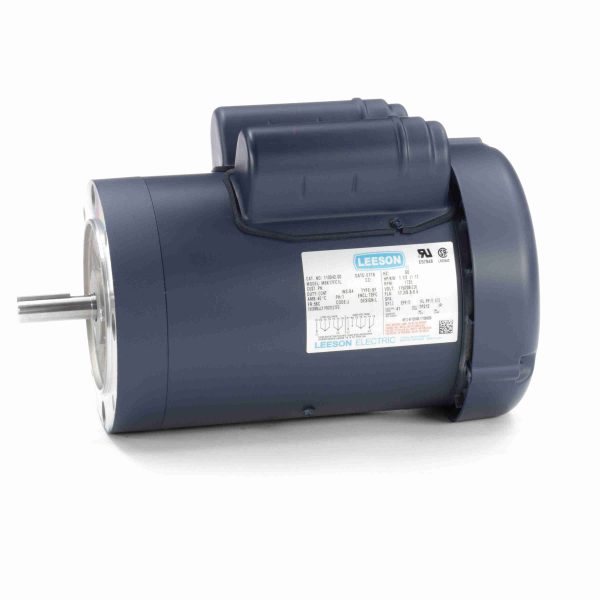 110042.00 - Leeson 1.50 HP General Purpose Motor, 1 phase, 1800 RPM, 115/208-230 V, 56C Frame, TEFC - 110042.00