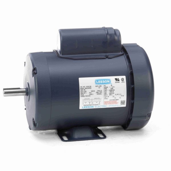 110142.00 - Leeson 1 HP General Purpose Motor, 1 phase, 3600 RPM, 115/208-230 V, 56 Frame, TEFC - 110142.00