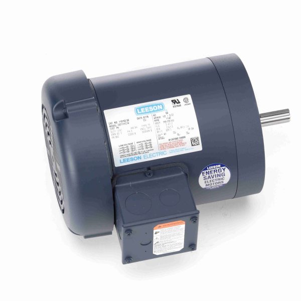 110163.00 - Leeson 0.50 HP General Purpose Motor, 3 phase, 1200 RPM, 208-230/460 V, 56C Frame, TEFC - 110163.00