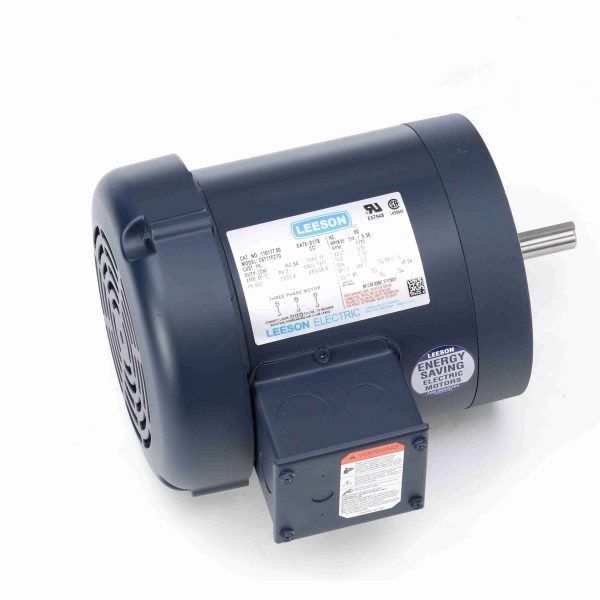 110177.00 - Leeson 0.75 HP Special Voltage Motor, 3 phase, 1800 RPM, 575 V, 56C Frame, TEFC - 110177.00