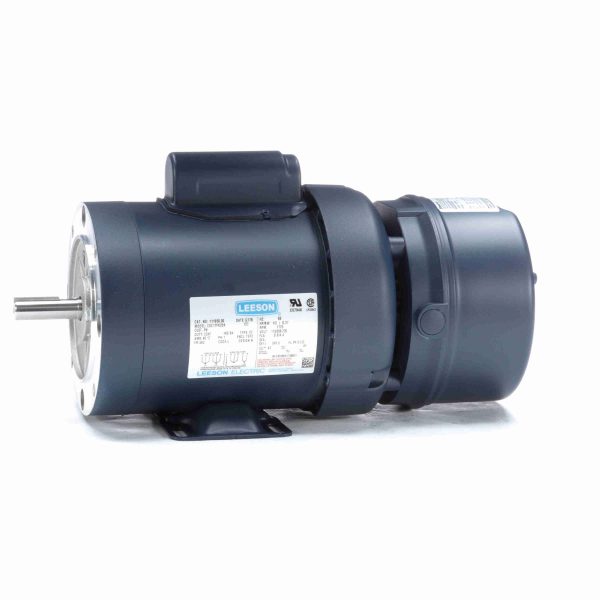 111950.00 - Leeson 0.50 HP Brake Motor, 1 phase, 1800 RPM, 115/208-230 V, 56C Frame, TEFC - 111950.00
