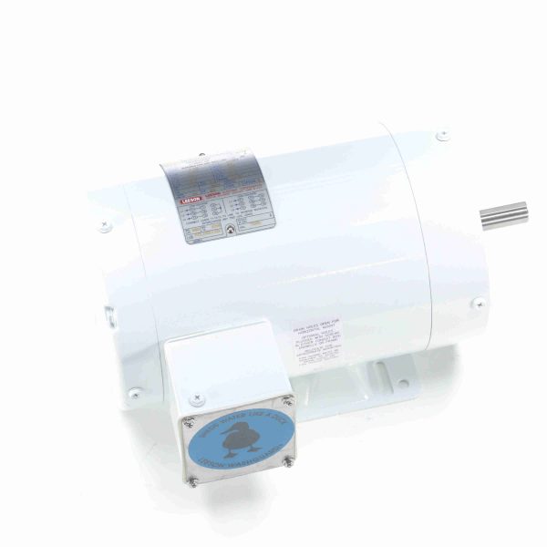 113591.00 - Leeson 1.50 HP Washdown Motor, 3 phase, 3600 RPM, 230/460 V, 56HC Frame, TENV - 113591.00