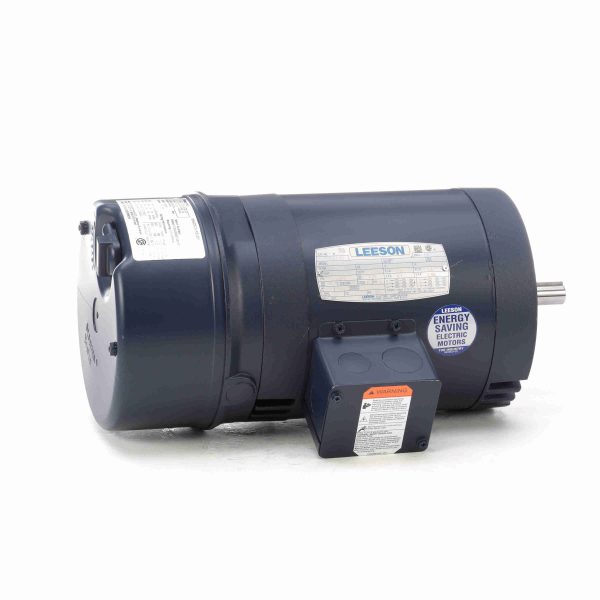 114157.00 - Leeson 0.75 HP Brake Motor, 3 phase, 1800 RPM, 208-230/460 V, 56C Frame, ODP - 114157.00