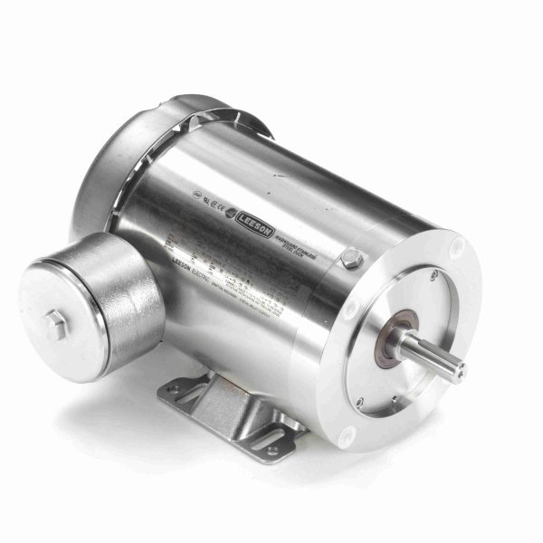 122215.00 - Leeson 1 HP Washdown Motor, 3 phase, 1800 RPM, 208-230/460 V, 143TC Frame, TEFC - 122215.00