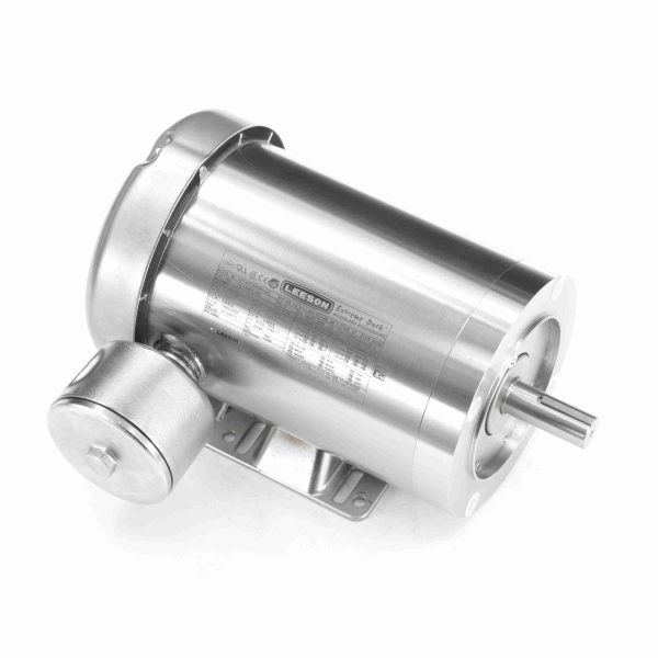 121881.00 - Leeson 2 HP Washdown Motor, 3 phase, 3600 RPM, 230/460 V, 145TC Frame, TEFC - 121881.00