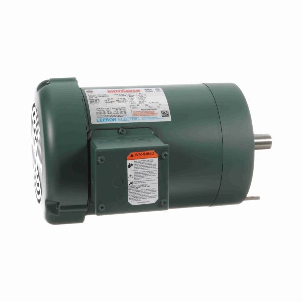 122166.00 - Leeson 1.50 HP General Purpose Motor, 3 phase, 3600 RPM, 208-230/460 V, 143TC Frame, TEFC - 122166.00