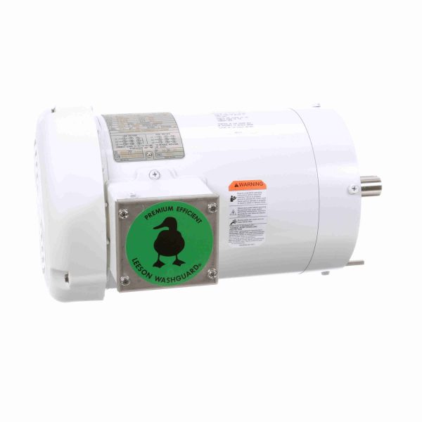 122183.00 - Leeson 2 HP Washdown Motor, 3 phase, 3600 RPM, 208-230/460 V, 145TC Frame, TEFC - 122183.00