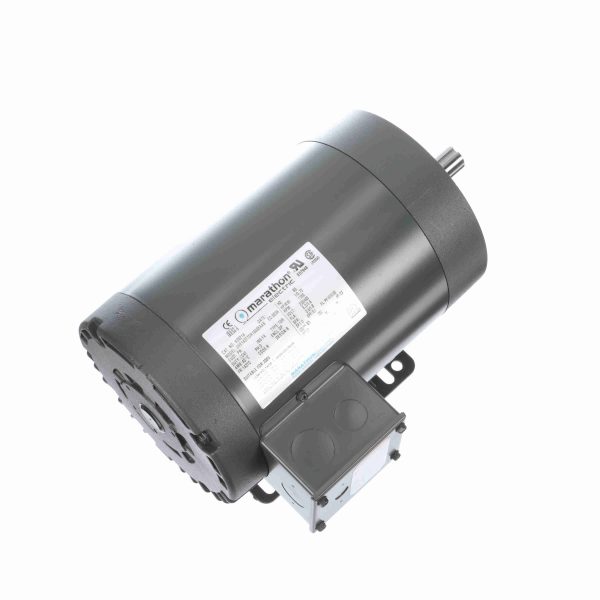 143TTDR16068 - Marathon 1 HP General Purpose Motor, 3 phase, 1800 RPM, 230/460 V, 143TC Frame, ODP - K2021A