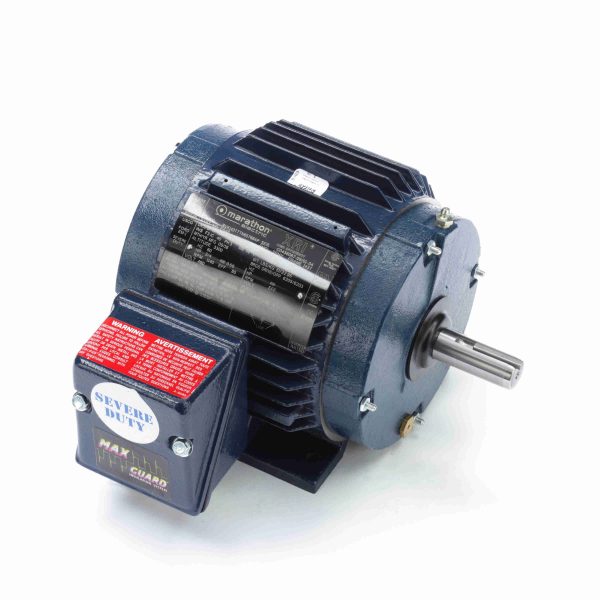 143TTTN6576 - Marathon 0.75 HP Severe Duty Motor, 3 phase, 1200 RPM, 460 V, 143T Frame, TENV - E648