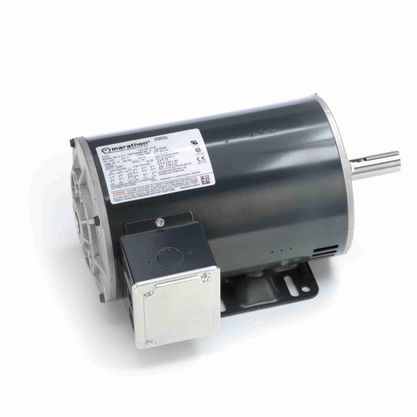 145TTDR5401 - Marathon 0.75 HP General Purpose Motor, 3 phase, 900 RPM, 230/460 V, 145T Frame, ODP - H181