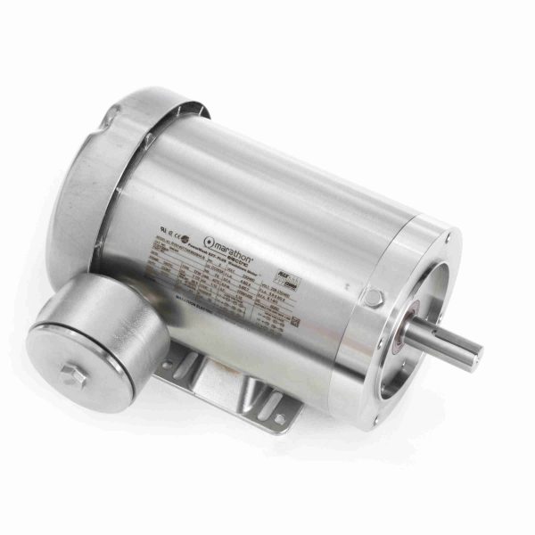 145TTWD6026 - Marathon 1.50 HP Washdown Motor, 3 phase, 1800 RPM, 230/460 V, 145TC Frame, TEFC - N404A