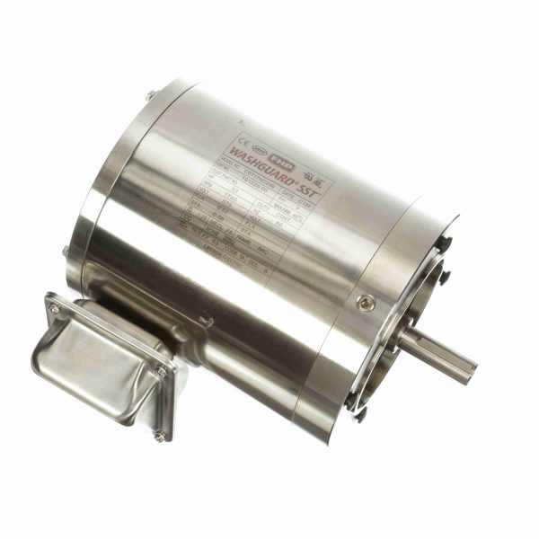 191229.00 - Leeson 0.33 HP Washdown Motor, 3 phase, 1800 RPM, 575 V, 56C Frame, TENV - 191229.00
