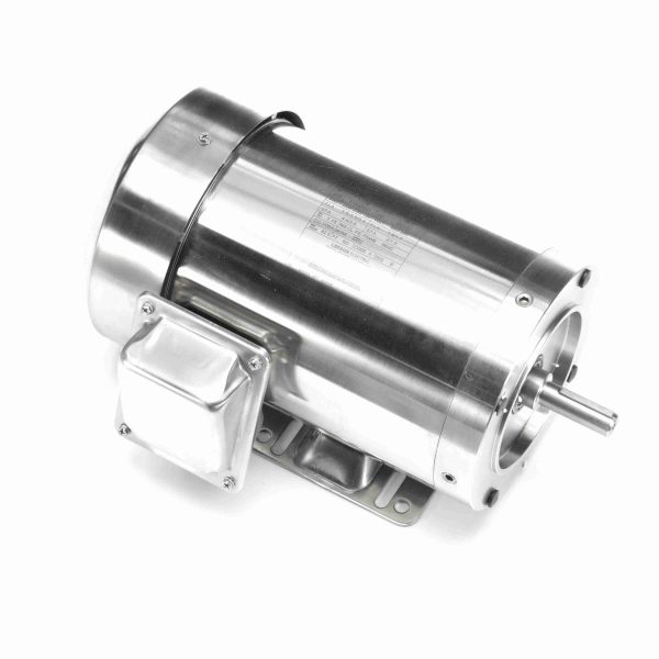 191417.00 - Leeson 1 HP Washdown Motor, 3 phase, 1200 RPM, 208-230/460 V, 56HC Frame, TEFC - 191417.00