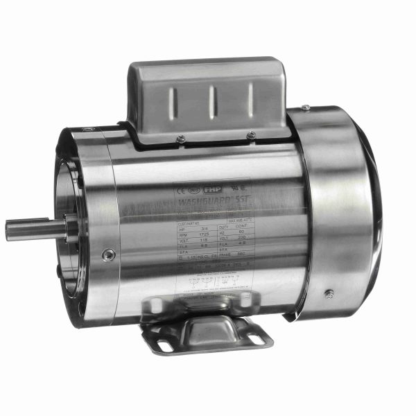 191477.00 - Leeson 0.75 HP Washdown Motor, 1 phase, 1800 RPM, 115/230 V, 56C Frame, TEFC - 191477.00