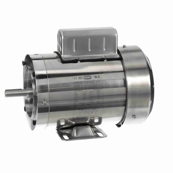 191480.00 - Leeson 1.50 HP Washdown Motor, 1 phase, 3600 RPM, 115/230 V, 56C Frame, TEFC - 191480.00