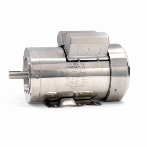 191483.00 - Leeson 2 HP Washdown Motor, 1 phase, 1800 RPM, 115/230 V, 145TC Frame, TEFC - 191483.00