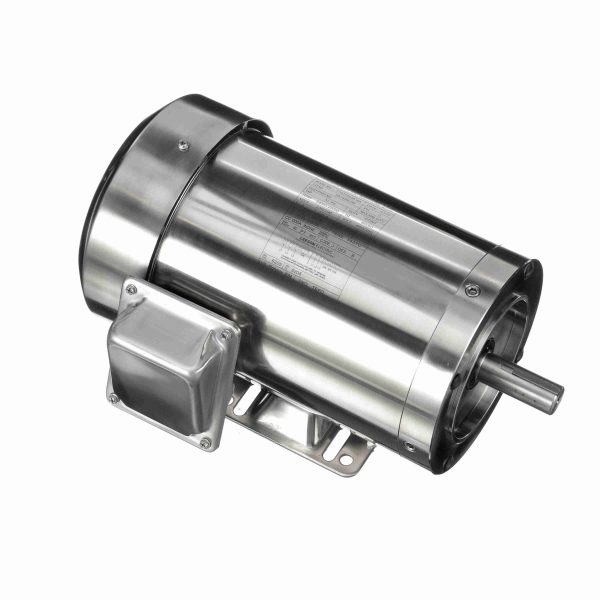 191486.00 - Leeson 1 HP Washdown Motor, 3 phase, 3600 RPM, 208-230/460 V, 143TC Frame, TEFC - 191486.00