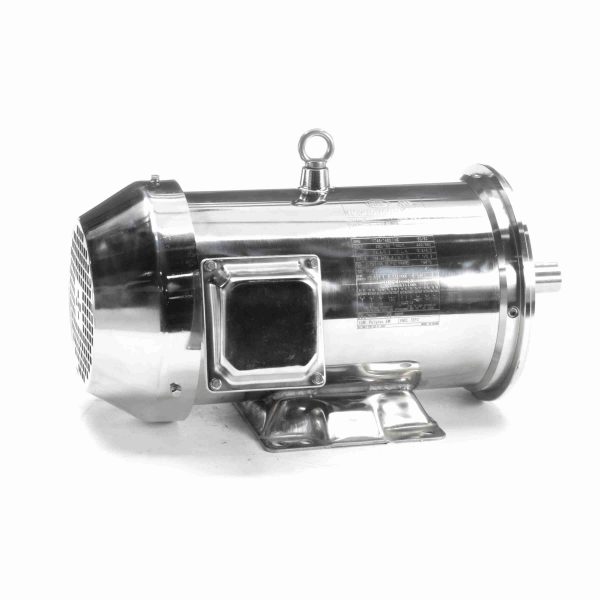 194003.00 - Leeson 5 HP Washdown Motor, 3 phase, 1800 RPM, 230/460 V, 184TC Frame, TEFC - 194003.00