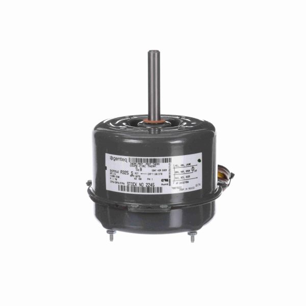 2245 - Genteq 1/4 HP Condenser Fan Motor, 1075 RPM, 208-230 Volts, 42 Frame, TEAO - 2245