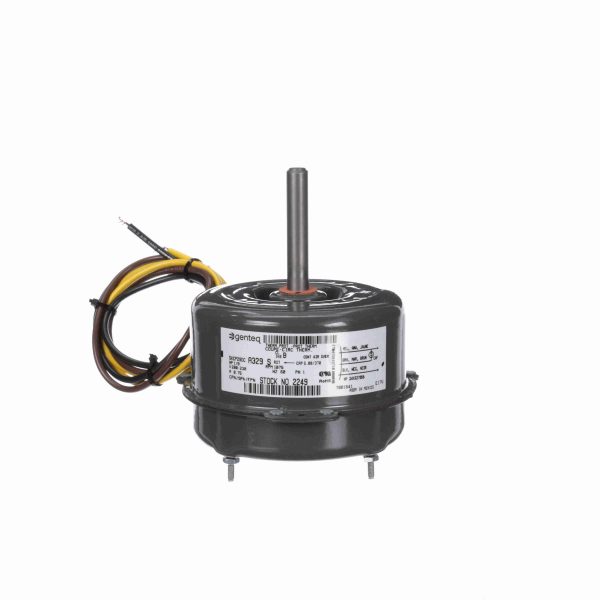 2249 - Genteq 1/8 HP Condenser Fan Motor, 1075 RPM, 200-230 Volts, 42 Frame, TEAO - 2249