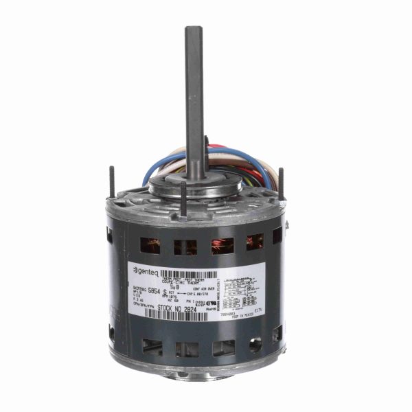 2824 - Genteq 1/8 HP Fan & Blower Motor, 1075 RPM, 3 Speed, 115 Volts, 42 Frame, OAO - 2824