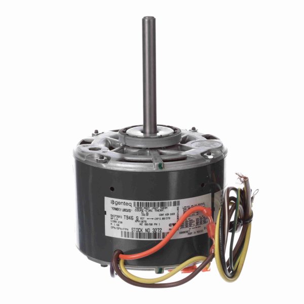 3272 - Genteq 1/4 HP Fan & Blower Motor, 1075 RPM, 208-230 Volts, 48 Frame, OAO - 3272