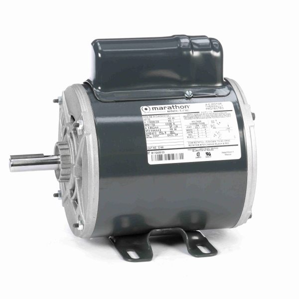 5KC49GN0010X - Marathon .5 HP General Purpose Motor, 1 phase, 1800 RPM, 115/208-230 V, 56 Frame, ODP - C168