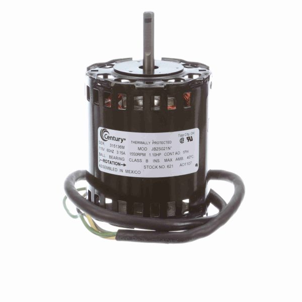 621 - Century 1/10 HP OEM Replacement Motor, 1550 RPM, 115 Volts, 3.3" Diameter, OAO - 621