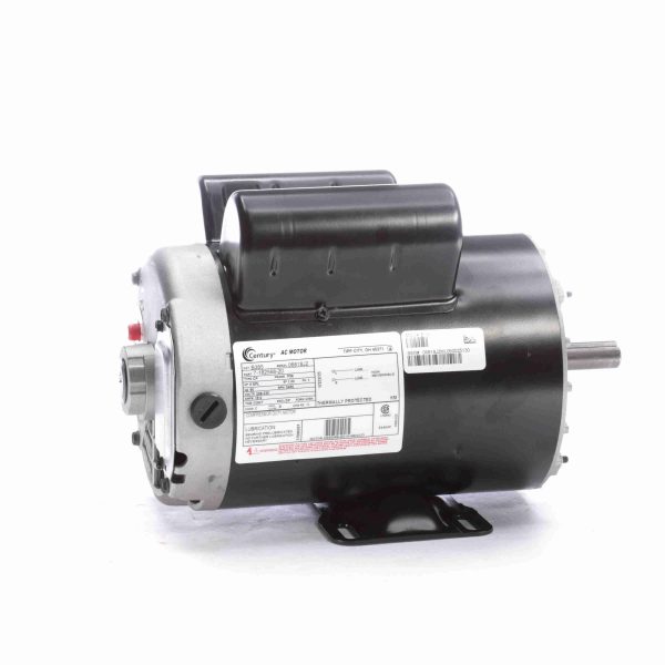 B385 - Century 5 SPL HP Air Compressor Motor, 1 phase, 3600 RPM, 208-230 V, 56 Frame, ODP - B385