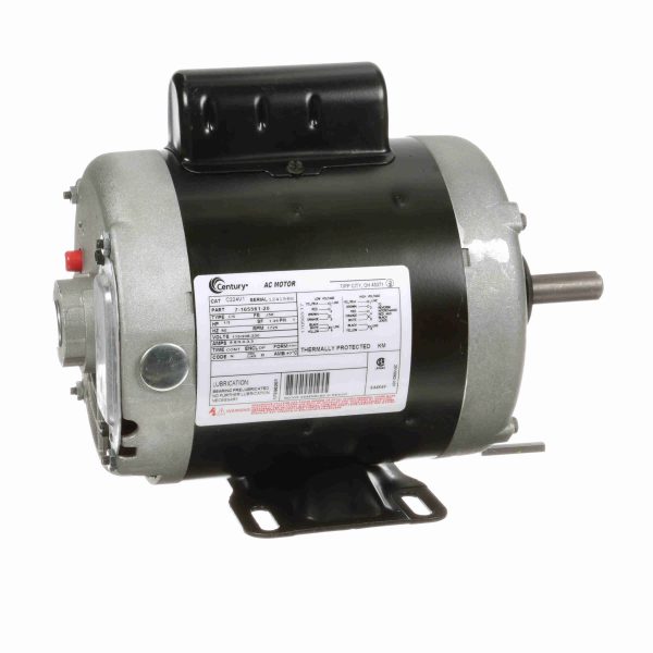 C224V1 - Century 1/3 HP General Purpose Motor, 1 phase, 1800 RPM, 115/208-230 V, 56 Frame, ODP - C224V1