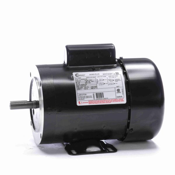 C823 - Century 1/4 HP General Purpose Motor, 1 phase, 1200 RPM, 115/208-230 V, 56C Frame, TEFC - C823