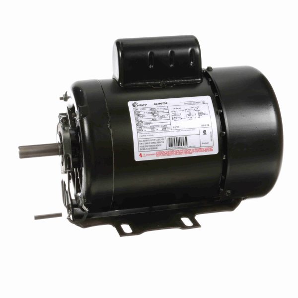 C868 - Century 1/2 HP General Purpose Motor, 1 phase, 1800 RPM, 115/230 V, 56 Frame, TEFC - C868