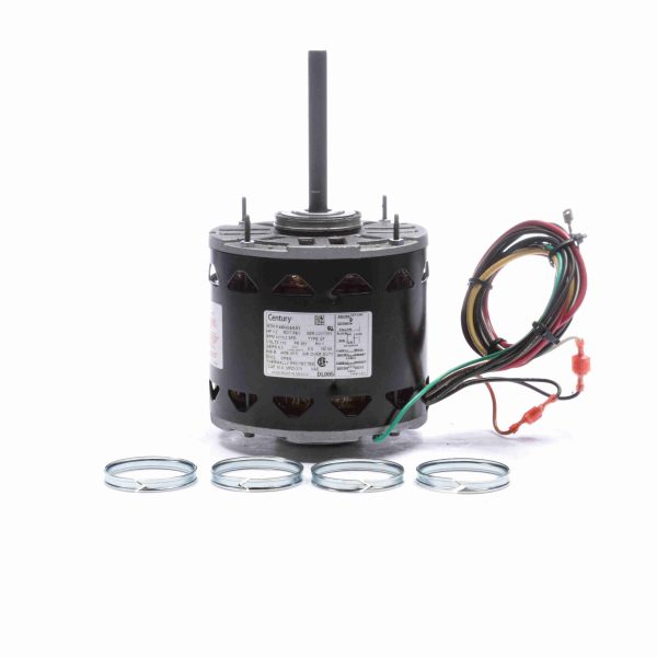 DL005 - Century 1/2 HP Fan & Blower Motor, 1075 RPM, 2 Speed, 115 Volts, 48 Frame, OAO - DL005