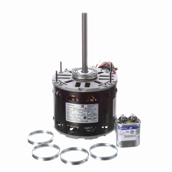 DLR10236 - Century 1/3 HP Fan & Blower Motor, 1075 RPM, 3 Speed, 115 Volts, 48 Frame, OAO - DLR10236