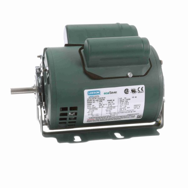 E100109.00 - Leeson 0.25 HP General Purpose Motor, 1 phase, 1800 RPM, 115/230 V, 48 Frame, ODP - E100109.00