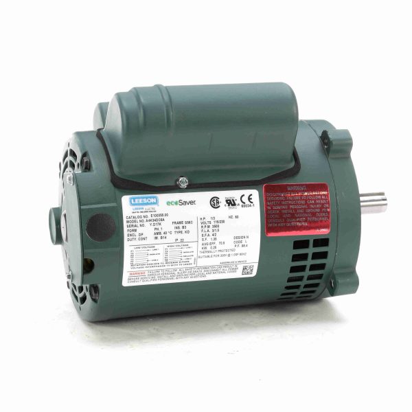 E100355.00 - Leeson 0.33 HP General Purpose Motor, 1 phase, 3600 RPM, 115/230 V, 56C Frame, ODP - E100355.00