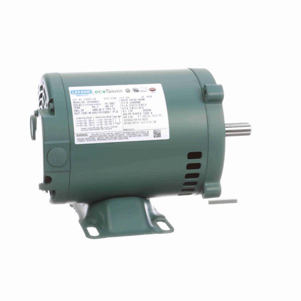 E102971.00 - Leeson 0.75 HP General Purpose Motor, 3 phase, 3600 RPM, 230/460 V, 56C Frame, ODP - E102971.00