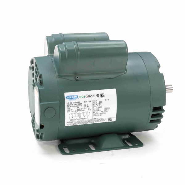 E110000.00 - Leeson 1 HP General Purpose Motor, 1 phase, 1800 RPM, 115/230 V, 56 Frame, ODP - E110000.00