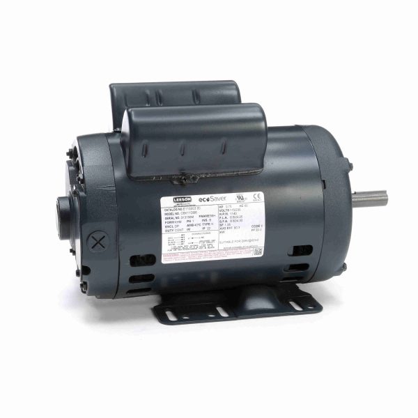 E110003.00 - Leeson 0.75 HP General Purpose Motor, 1 phase, 1200 RPM, 115/230 V, 56H Frame, ODP - E110003.00